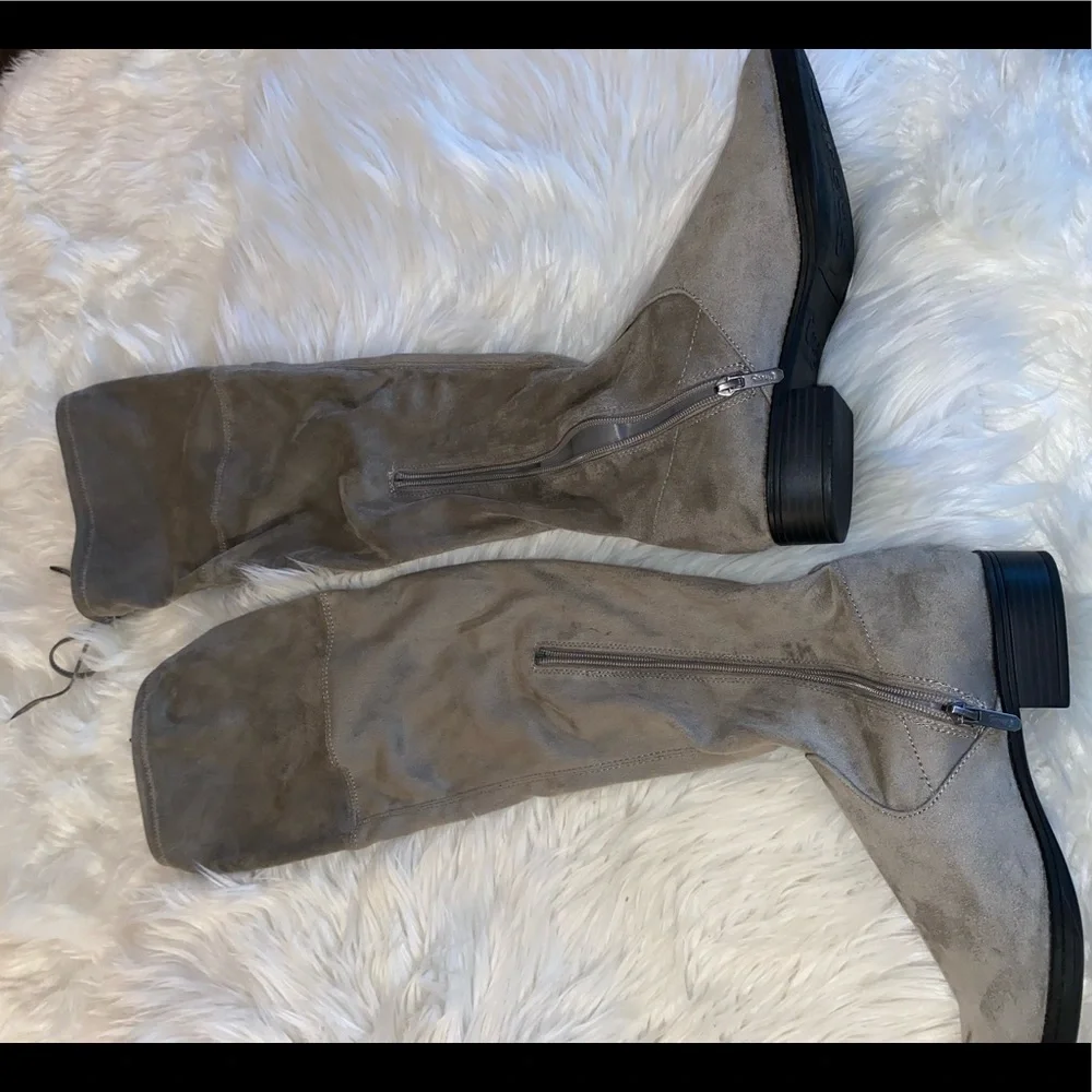 Sam Edelman 9 gray Peyton style over the knee boot faux suede